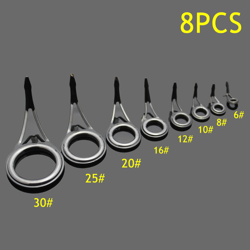 Fishing Rod Building Kit - 8 pièces d'anneaux de guidage pour