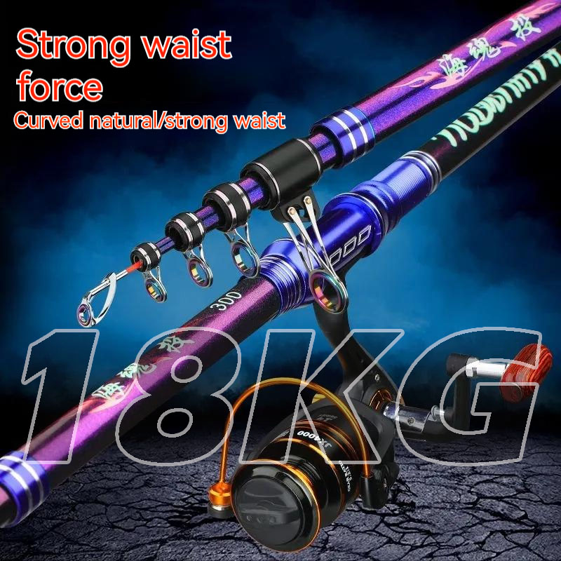 Fishing Rod Surf - Canne à Pêche Télescopique Ultra Dure,