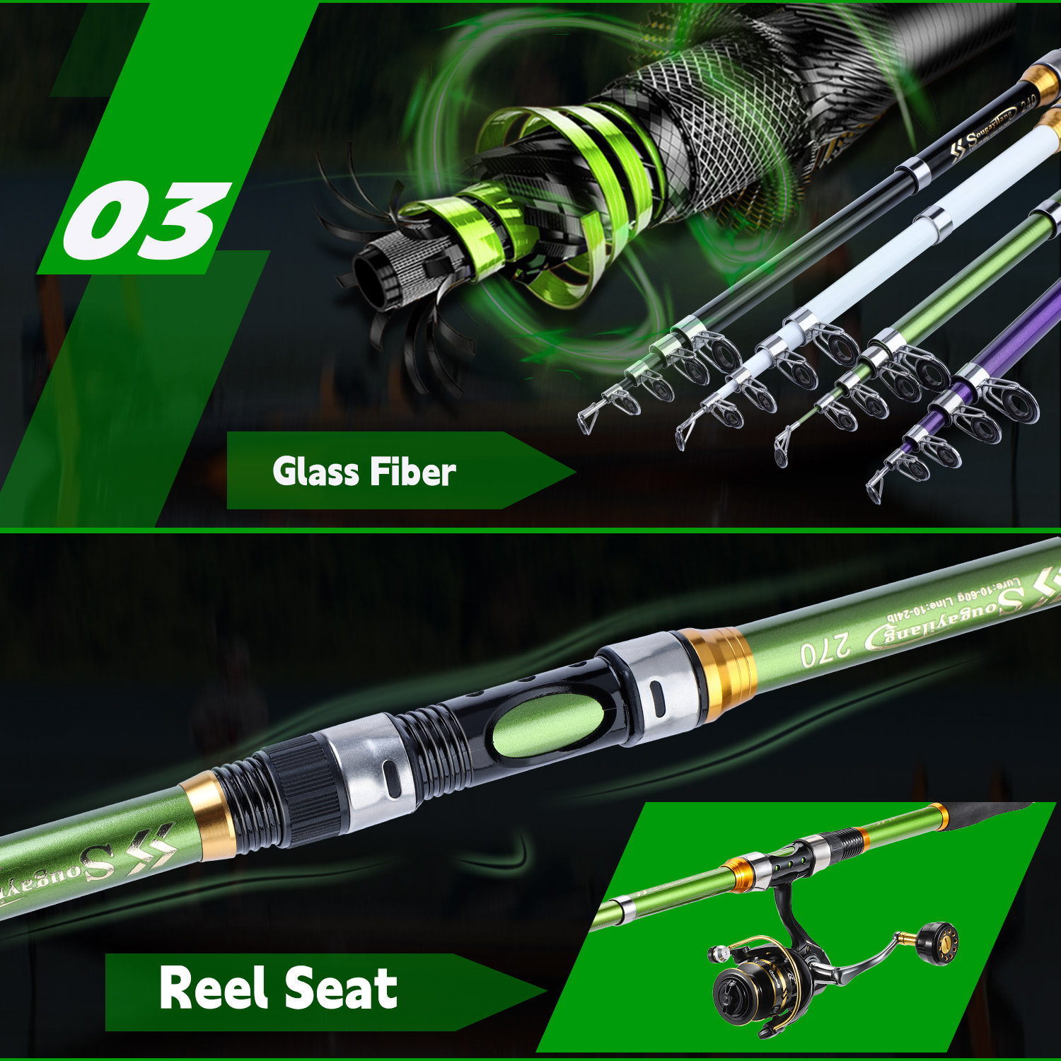 Sougayialng canne à pêche spin - Fishing Rod Spinning avis et prix