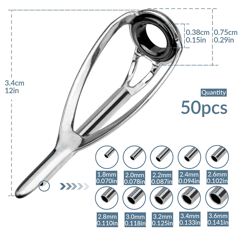 THKFISH 50pcs Guides de canne  - Fishing Rod Guide Replacement avis et prix